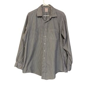 Vintage Brooks Brothers Makers Men’s Blue White Button Down Shirt 17.5 5 USA